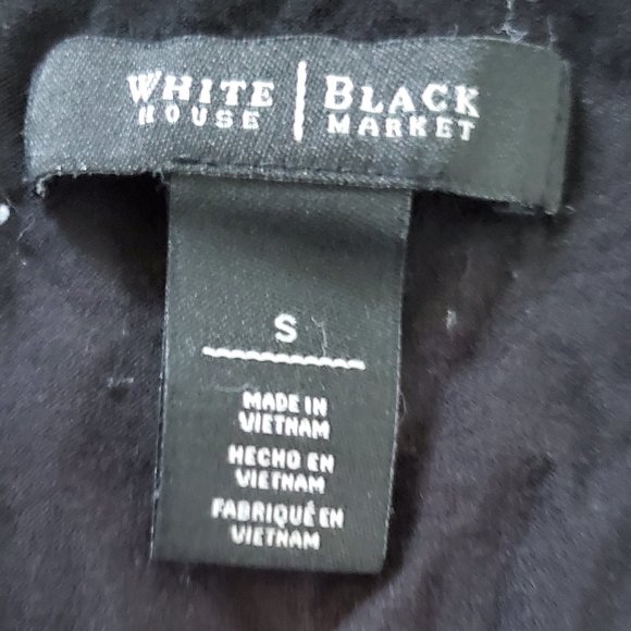 White House Black Market (Black and white strip top with half sleeves) - Picture 7 of 11
